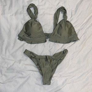 Olive Green Knot Bikini